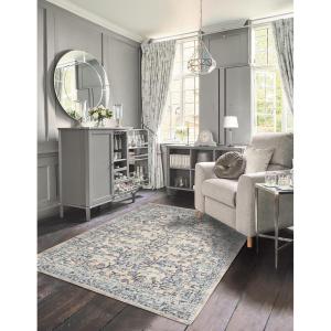 imageLaura Ashley Turkish Mystic Chenille Area Rug  Genevive  Modern Home Dcor  Measures 5X7  GreyGreyGrey