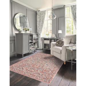 imageLaura Ashley Turkish Mystic Chenille Area Rug  Genevive  Modern Home Dcor  Measures 5X7  GreyRedCream