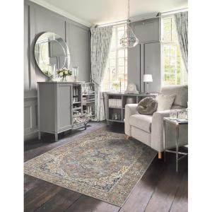 imageLaura Ashley Turkish Mystic Chenille Area Rug  Reign  Modern Home Dcor  Measures 5X7  Grey and Gold34 x 5