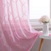 imageLaura Ashley Drizzle Sheer Curtains with Rod Pocket Each Panel Measures 38quot W x 84quot L White 2 PanelsPink