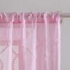 imageLaura Ashley Drizzle Sheer Curtains with Rod Pocket Each Panel Measures 38quot W x 84quot L White 2 PanelsPink