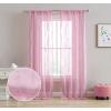 imageLaura Ashley Drizzle Sheer Curtains with Rod Pocket Each Panel Measures 38quot W x 84quot L White 2 PanelsPink