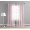 imageLaura Ashley Drizzle Sheer Curtains with Rod Pocket Each Panel Measures 38quot W x 84quot L White 2 PanelsPink