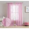 imageLaura Ashley Drizzle Sheer Curtains with Rod Pocket Each Panel Measures 38quot W x 84quot L White 2 PanelsPink