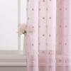 imageLaura Ashley Drizzle Sheer Curtains with Rod Pocket Each Panel Measures 38quot W x 84quot L White 2 PanelsPink