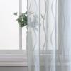 imageLaura Ashley Drizzle Sheer Curtains with Rod Pocket Each Panel Measures 38quot W x 84quot L White 2 PanelsSilver