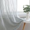 imageLaura Ashley Drizzle Sheer Curtains with Rod Pocket Each Panel Measures 38quot W x 84quot L White 2 PanelsSilver