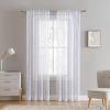 imageLaura Ashley Drizzle Sheer Curtains with Rod Pocket Each Panel Measures 38quot W x 84quot L White 2 PanelsWhite