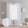 imageLaura Ashley Drizzle Sheer Curtains with Rod Pocket Each Panel Measures 38quot W x 84quot L White 2 PanelsWhite
