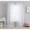 imageLaura Ashley Drizzle Sheer Curtains with Rod Pocket Each Panel Measures 38quot W x 84quot L White 2 PanelsWhite