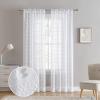 imageLaura Ashley Drizzle Sheer Curtains with Rod Pocket Each Panel Measures 38quot W x 84quot L White 2 PanelsWhite
