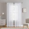 imageLaura Ashley Drizzle Sheer Curtains with Rod Pocket Each Panel Measures 38quot W x 84quot L White 2 PanelsWhite