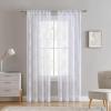 imageLaura Ashley Drizzle Sheer Curtains with Rod Pocket Each Panel Measures 38quot W x 84quot L White 2 PanelsWhite