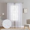 imageLaura Ashley Drizzle Sheer Curtains with Rod Pocket Each Panel Measures 38quot W x 84quot L White 2 PanelsWhite