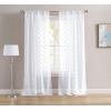imageLaura Ashley Drizzle Sheer Curtains with Rod Pocket Each Panel Measures 38quot W x 84quot L White 2 PanelsWhite
