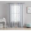 imageLaura Ashley Drizzle Sheer Curtains with Rod Pocket Each Panel Measures 38quot W x 84quot L White 2 PanelsSilver