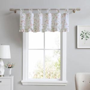 imageLaura Ashley  Valance Cotton Rod Pocket Top Window Treatment Chic Home Decor Elise 18quot x 50quotFawna