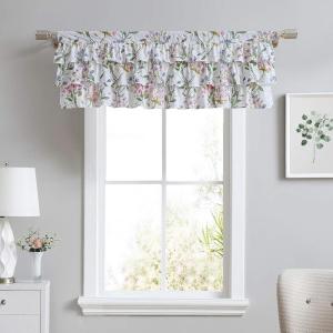 imageLaura Ashley  Valance Cotton Rod Pocket Top Window Treatment Chic Home Decor Elise 18quot x 50quotMeadow Breeze