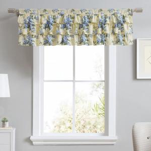 imageLaura Ashley  Valance Cotton Rod Pocket Top Window Treatment Chic Home Decor Elise 18quot x 50quotSoft Yellow