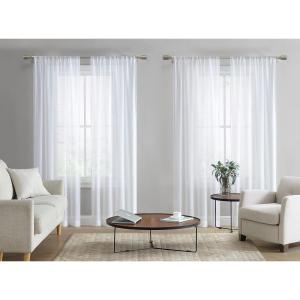 imageLaura Ashley White Sheer Curtains with Rod Pocket Each Panel Measures 38quot W x 84quot L Lehman 4 PanelsPiermont