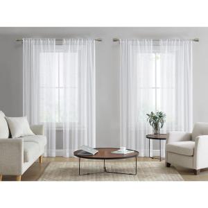 imageLaura Ashley White Sheer Curtains with Rod Pocket Each Panel Measures 38quot W x 84quot L Lehman 4 PanelsRichmond