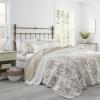 imageLaura Ashley  Queen Quilt Set Reversible Cotton Bedding with Matching Shams Lightweight Home Decor for All Seasons Bedford GreenOffWhite QueenBedford BrownWhite