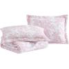 imageLaura Ashley  Queen Quilt Set Reversible Cotton Bedding with Matching Shams Lightweight Home Decor for All Seasons Bedford GreenOffWhite QueenBedford Pink