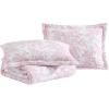imageLaura Ashley  Queen Quilt Set Reversible Cotton Bedding with Matching Shams Lightweight Home Decor for All Seasons Bedford GreenOffWhite QueenBedford Pink