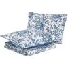 imageLaura Ashley  Queen Quilt Set Reversible Cotton Bedding with Matching Shams Lightweight Home Decor for All Seasons Bedford GreenOffWhite QueenBedford Delft Blue
