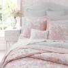 imageLaura Ashley  Queen Quilt Set Reversible Cotton Bedding with Matching Shams Lightweight Home Decor for All Seasons Bedford GreenOffWhite QueenBedford Pink