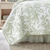 imageLaura Ashley  Queen Quilt Set Reversible Cotton Bedding with Matching Shams Lightweight Home Decor for All Seasons Bedford GreenOffWhite QueenGreenWhite
