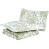 imageLaura Ashley  Queen Quilt Set Reversible Cotton Bedding with Matching Shams Lightweight Home Decor for All Seasons Bedford GreenOffWhite QueenGreenWhite