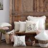 imageLaura Ashley Annabella Collection Perfect Decorative Throw Pillow Premium Designer Quality Decorative Pillow for Bedroom Living Room and Home Dcor 16quot X 16quot WhiteWhite