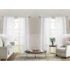 imageLaura Ashley Berwyn Lattice Sheer Curtains with Rod Pocket Each Panel Measures 38quot W x 84quot L White 4 PanelsWhite