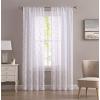 imageLaura Ashley Berwyn Lattice Sheer Curtains with Rod Pocket Each Panel Measures 38quot W x 84quot L White 4 PanelsWhite