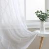 imageLaura Ashley Berwyn Lattice Sheer Curtains with Rod Pocket Each Panel Measures 38quot W x 84quot L White 4 PanelsWhite