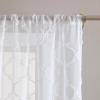 imageLaura Ashley Berwyn Lattice Sheer Curtains with Rod Pocket Each Panel Measures 38quot W x 84quot L White 4 PanelsWhite