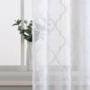 imageLaura Ashley Berwyn Lattice Sheer Curtains with Rod Pocket Each Panel Measures 38quot W x 84quot L White 4 PanelsWhite