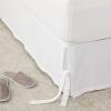 imageLaura Ashley Home  Corner Tied Tailored Bedskirt Luxury Bedroom Decor Wrinkle ampamp Fade Resistant White QueenQueen