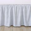 imageLaura Ashley Home  Cotton Ruffled Bedskirt Lightweight ampamp Classic Style Ticking Stripe Green QueenBlue