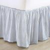 imageLaura Ashley Home  Cotton Ruffled Bedskirt Lightweight ampamp Classic Style Ticking Stripe Green QueenBlue
