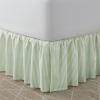 imageLaura Ashley Home  Cotton Ruffled Bedskirt Lightweight ampamp Classic Style Ticking Stripe Green QueenGreen