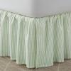 imageLaura Ashley Home  Cotton Ruffled Bedskirt Lightweight ampamp Classic Style Ticking Stripe Green QueenGreen