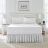 imageLaura Ashley Home  Cotton Ruffled Bedskirt Lightweight ampamp Classic Style Ticking Stripe Green QueenGrey
