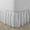 imageLaura Ashley Home  Cotton Ruffled Bedskirt Lightweight ampamp Classic Style Ticking Stripe Green QueenGrey