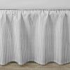 imageLaura Ashley Home  Cotton Ruffled Bedskirt Lightweight ampamp Classic Style Ticking Stripe Green QueenGrey