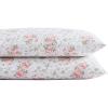 imageLaura Ashley Home  Standard Pillowcase Set Cotton Sateen Bedding Smooth ampamp WrinkleResistant Lilian Coral 2 Piece