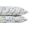 imageLaura Ashley Home  Standard Pillowcase Set Cotton Sateen Bedding Smooth ampamp WrinkleResistant Meadow Floral BlueYellow 2 Piece