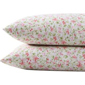 imageLaura Ashley  Standard Pillowcase Set Breathable Percale Cotton Bedding Crisp ampamp Cool Home Decor Evie Yellow 2 PieceNorella Pink
