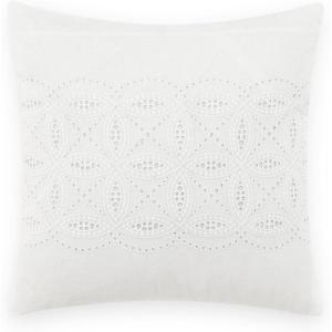 imageLaura Ashley Annabella Collection Perfect Decorative Throw Pillow Premium Designer Quality Decorative Pillow for Bedroom Living Room and Home Dcor 16quot X 16quot WhiteWhite